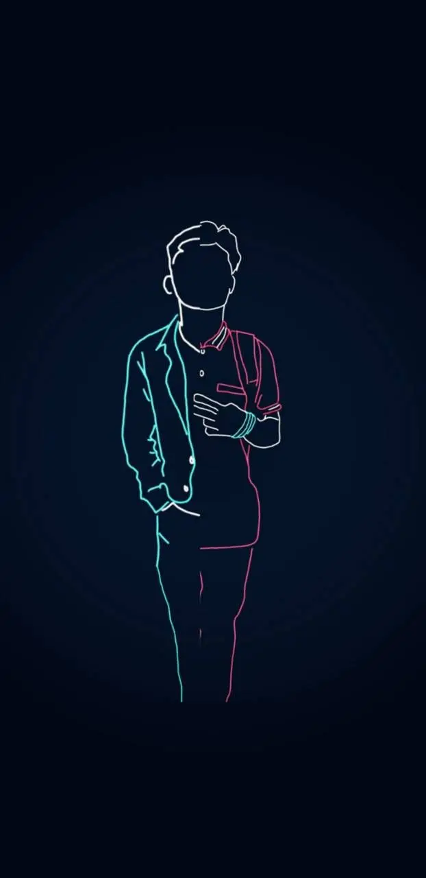 Special wallpaper for boys with colored neon lines in 4k quality 