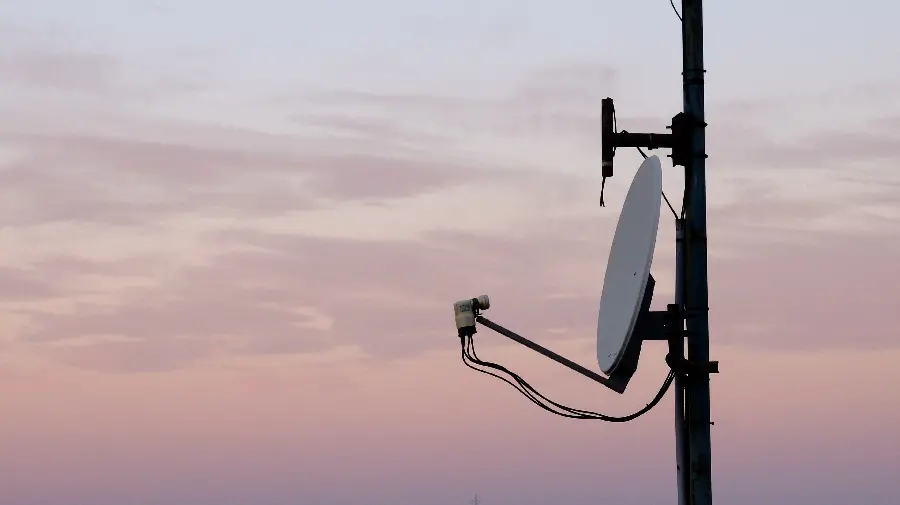 The Most Interesting Satellite Dish Background with a Blue Sky Background