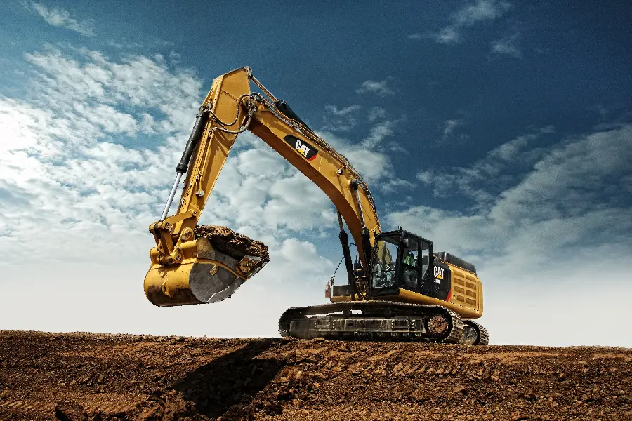 CAT 349E Excavator Under Blue Sky For Telegram Profile 