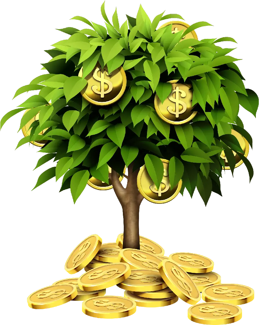Popular and free PNG of a money and coin tree with high quality