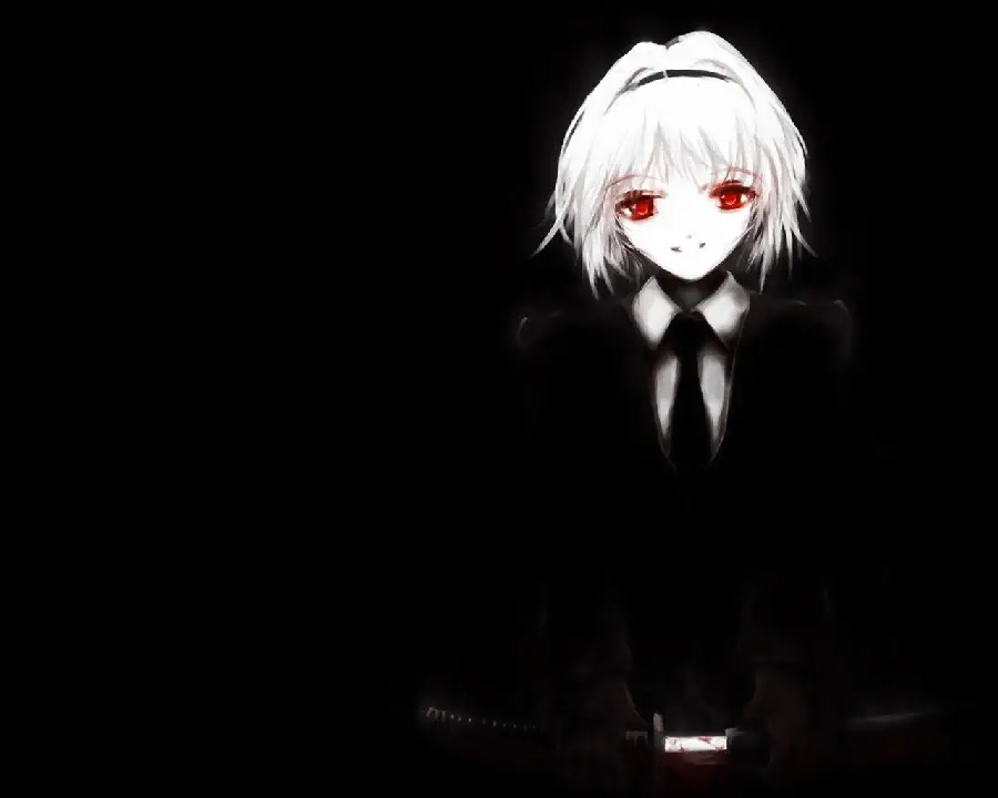 Strange red-eyed anime girl wallpaper in high quality for Windows 11