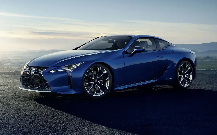 Amazing full quality background image of a blue Lexus LC 500 suitable for Telegram