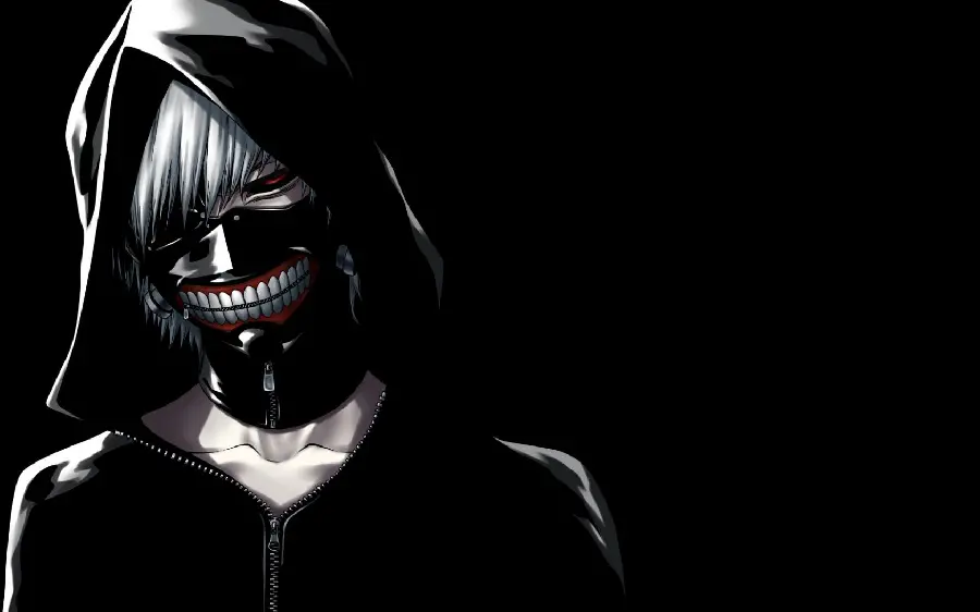 Latest Black Horror Anime with Scary Boy Design for Desktop Background