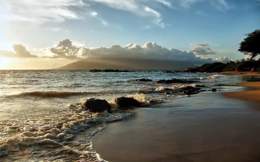 Lovely beach wallpaper for widescreen backgrounds in 8K quality