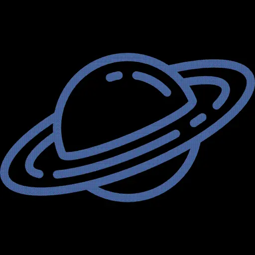 New and well-shaped logo of Saturn with a black background HD