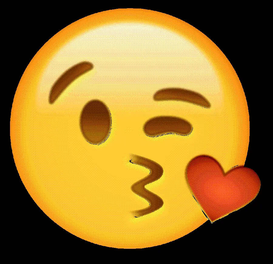 Attractive Fantasy Image of Love Emoji and Kiss on Black Background