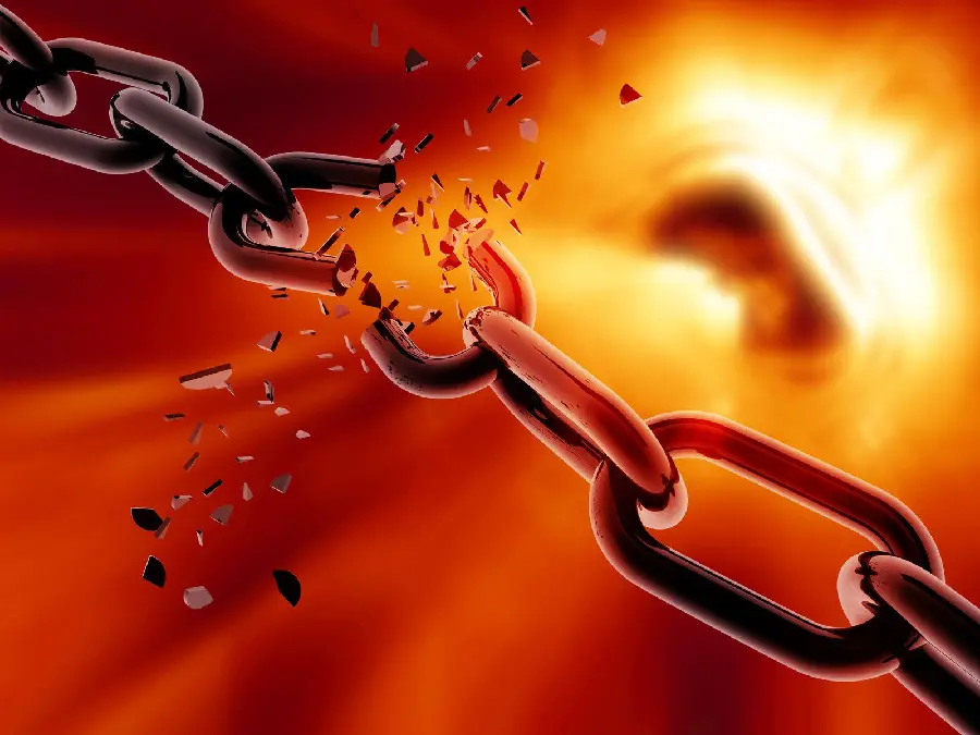 The most treacherous background of breaking the chain with a hot and red color theme
