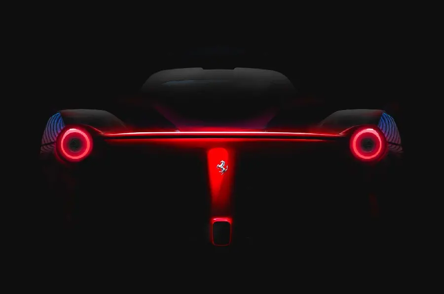 The Most Interesting Graphic View of a Black Ferrari from the Back 