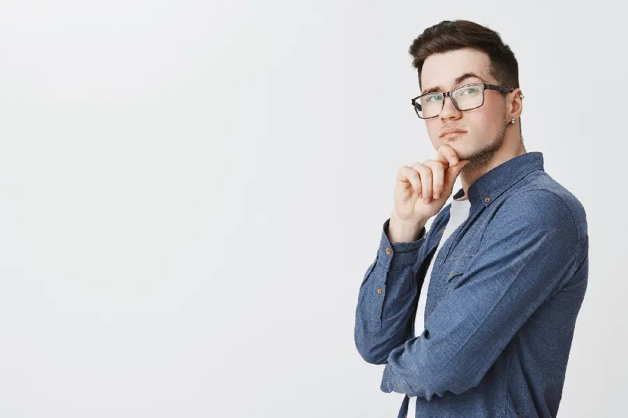 Download photo and image of a thinking man and a concept for the profile
