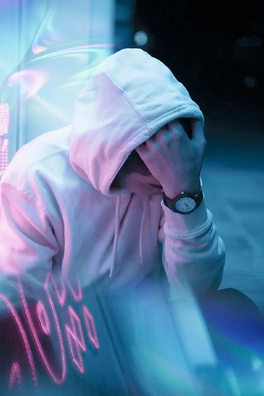A cool boy's profile picture with attractive colored lights in Full HD quality 