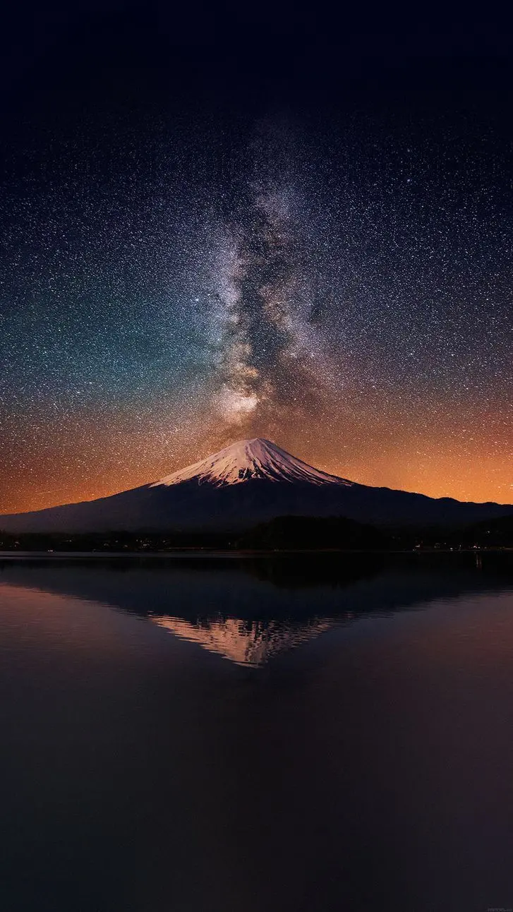 Beautiful mountain in the embrace of stars suitable for iPhone background