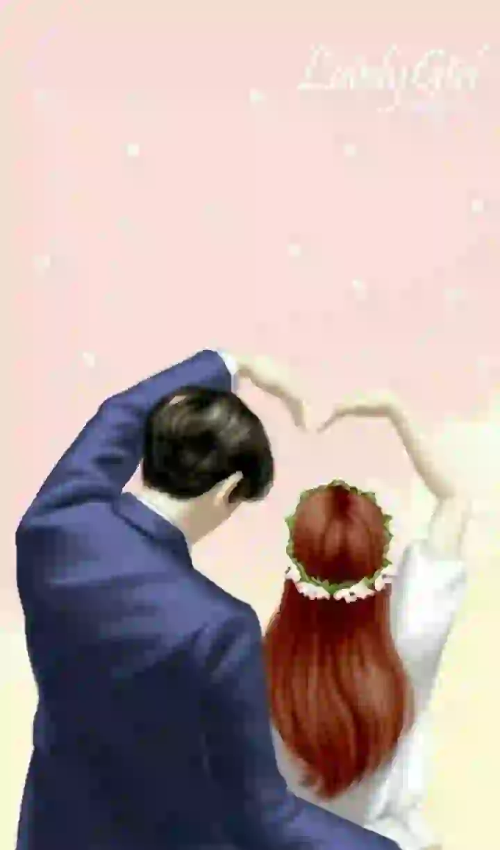 A very beautiful romantic photo of a girl and a boy holding hands from behind