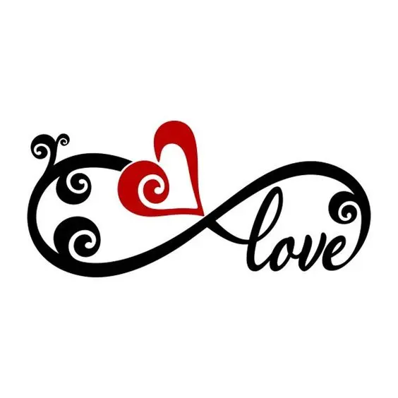 Download Beautiful Vector Image of Infinite Love Symbol with Love Title and White Background