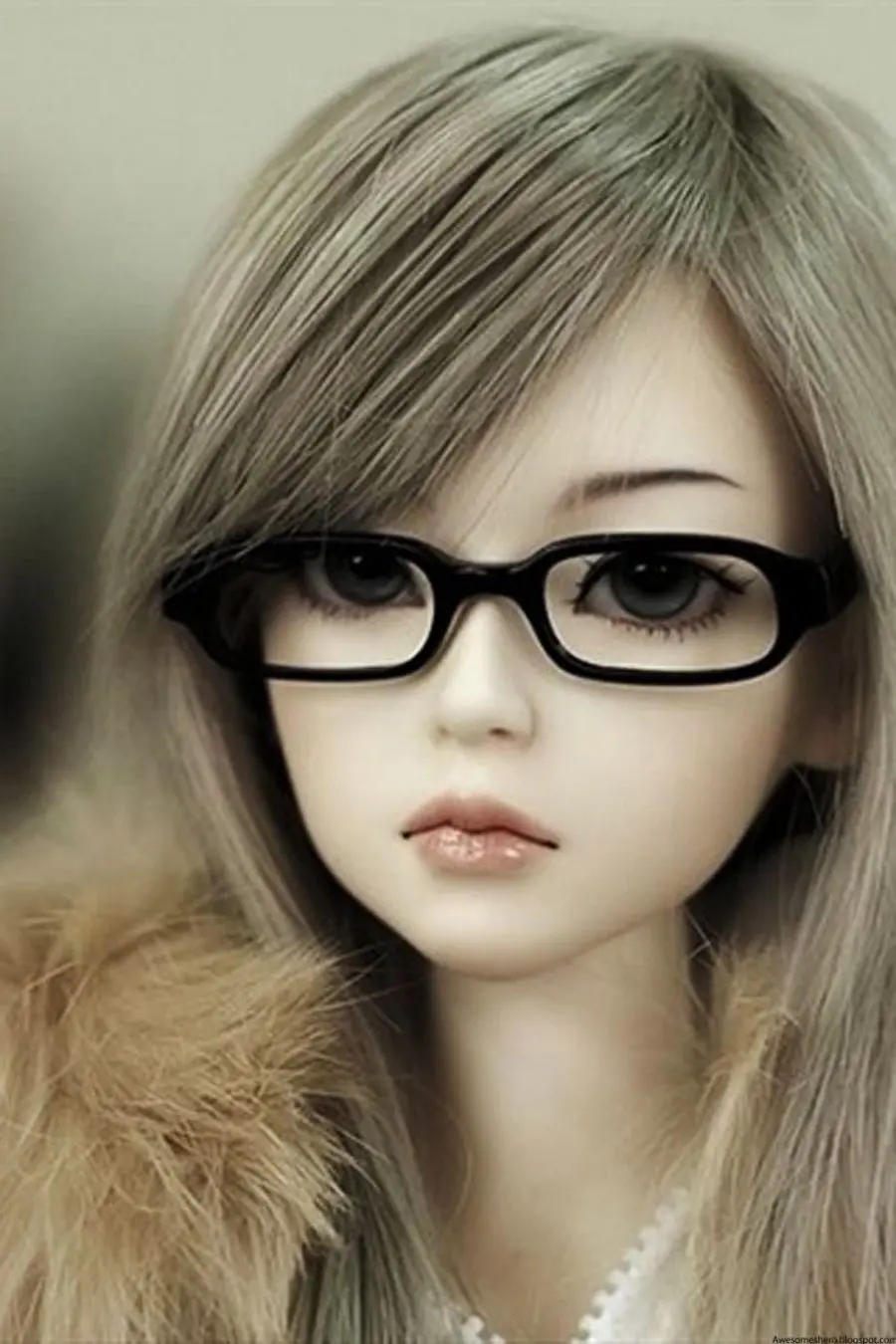 Stylish image of High quality HD glasses girl doll 