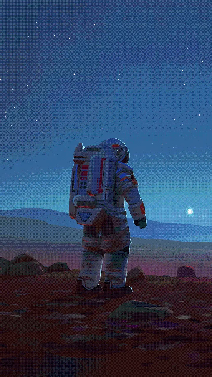 Special astronaut background photo with blue starry sky background in original quality