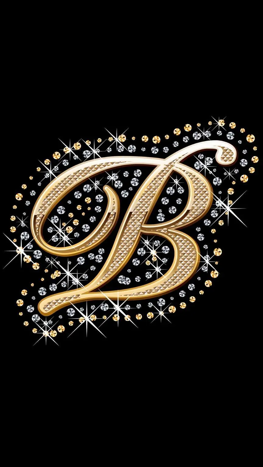 Glamorous Wallpaper of the English Letter B with Beautiful Gold and Silver Details for Samsung 