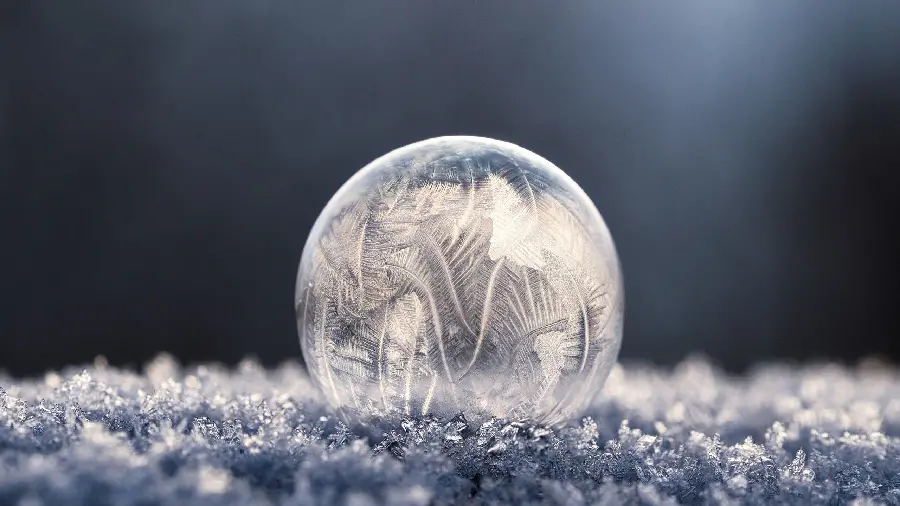 Beautiful photo of bubbles with attractive details for Windows 11 background 