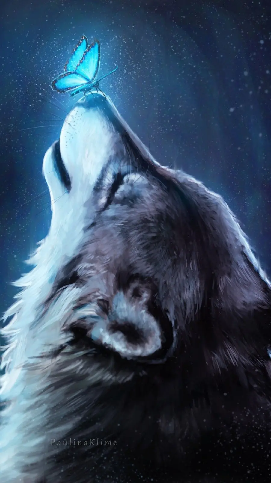 Dream Profile Photo with Graphic Design Wolf and butterfly