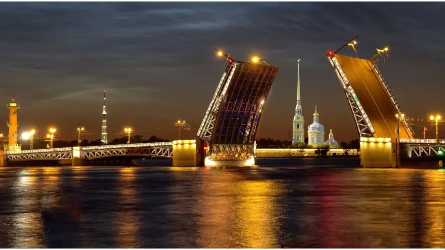 Download image of the famous background in high quality of the bridge City Palace, St. Petersburg, Russia