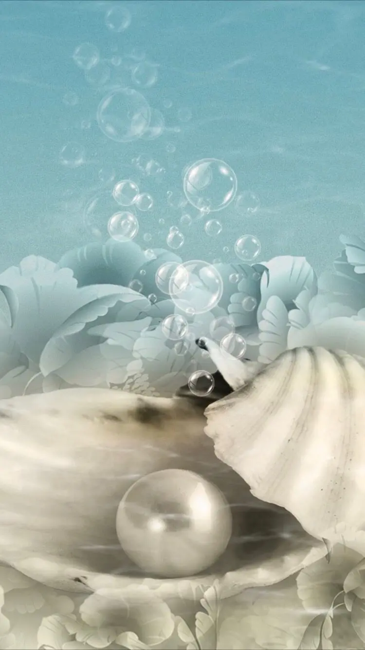 High quality background image of a shell with a pearl inside