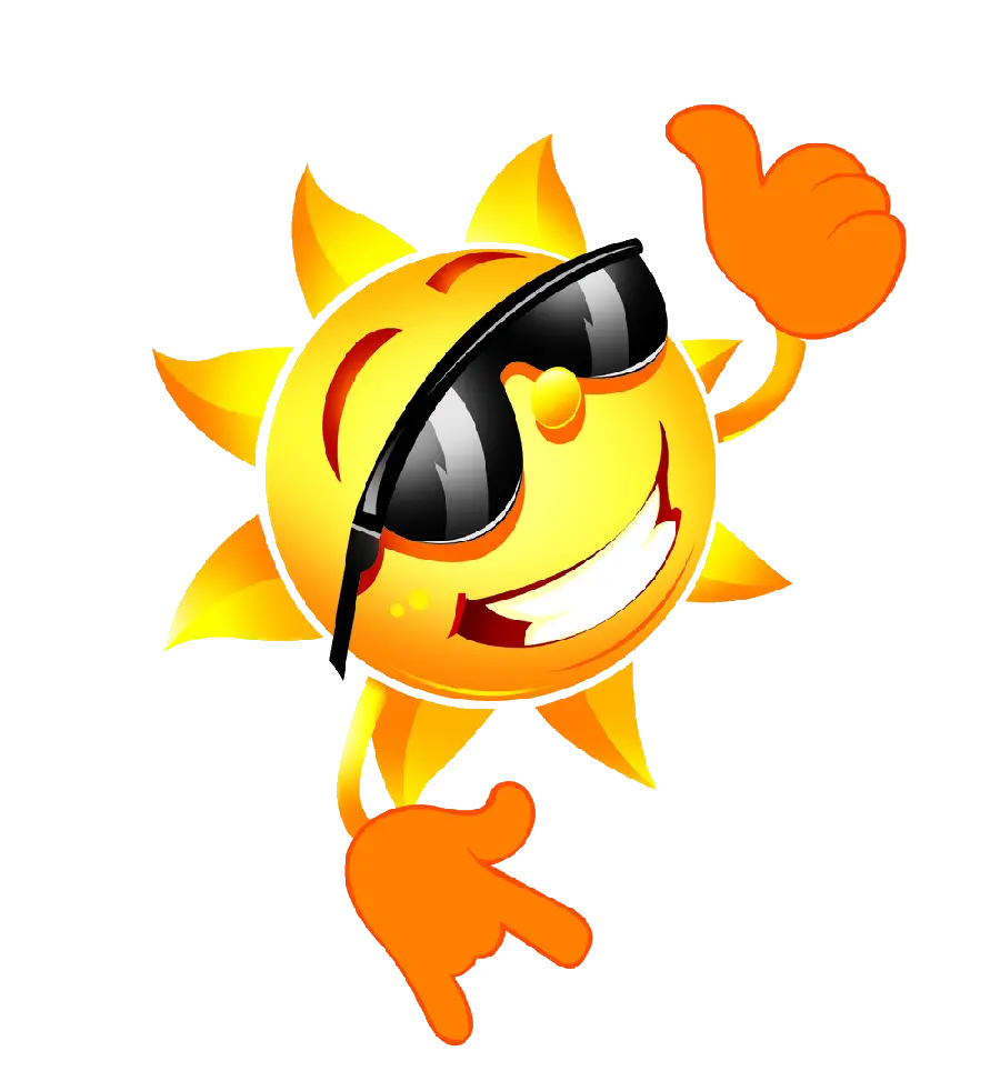 Funny Vector Sun with Sunglasses for Photoshop