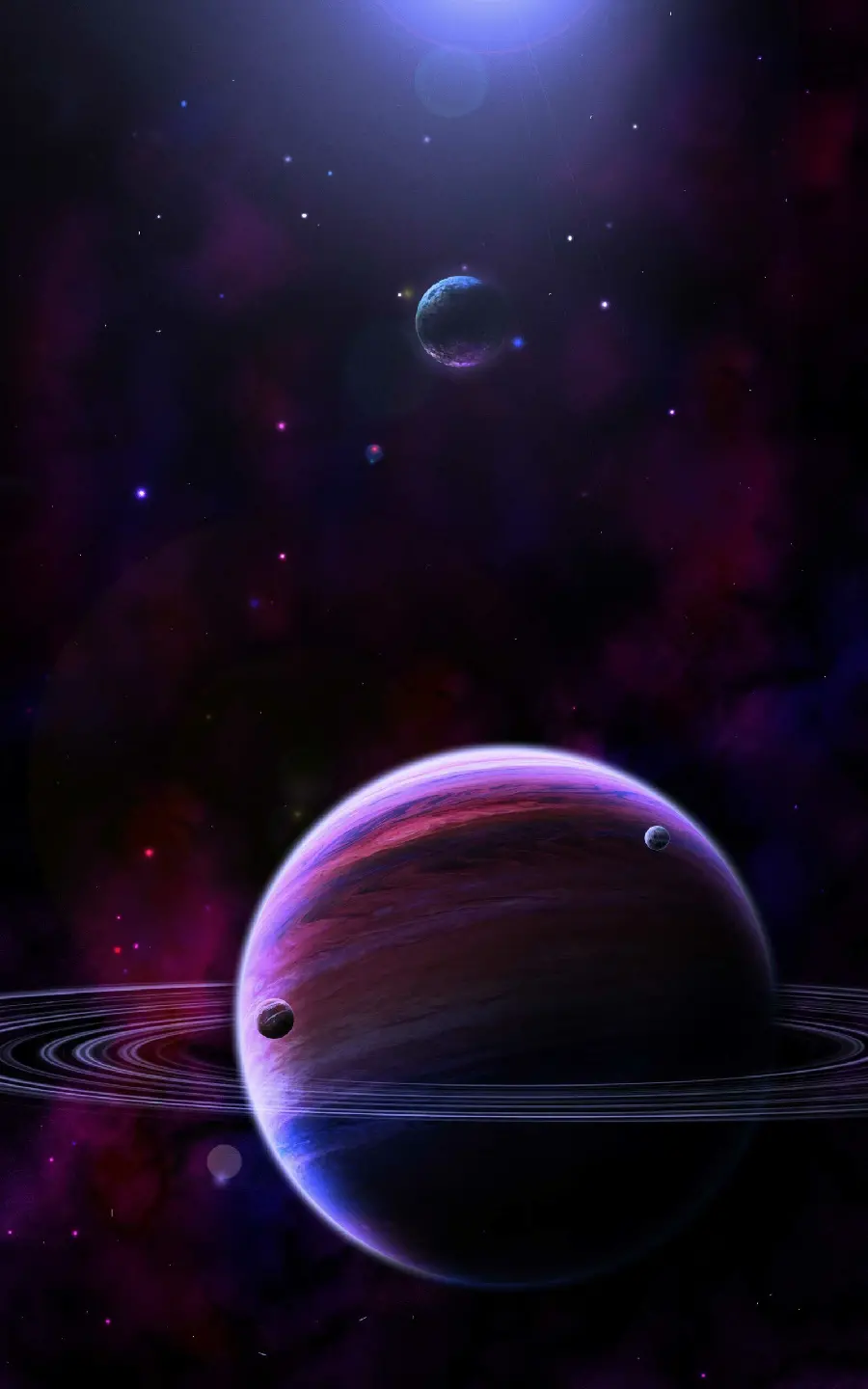 Free download of mobile backgrounds with the design of the planet Saturn or Saturn 