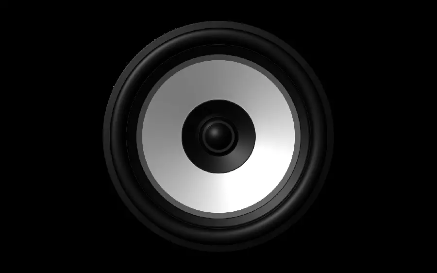 Simple and famous vector photo with a speaker design on a black background 
