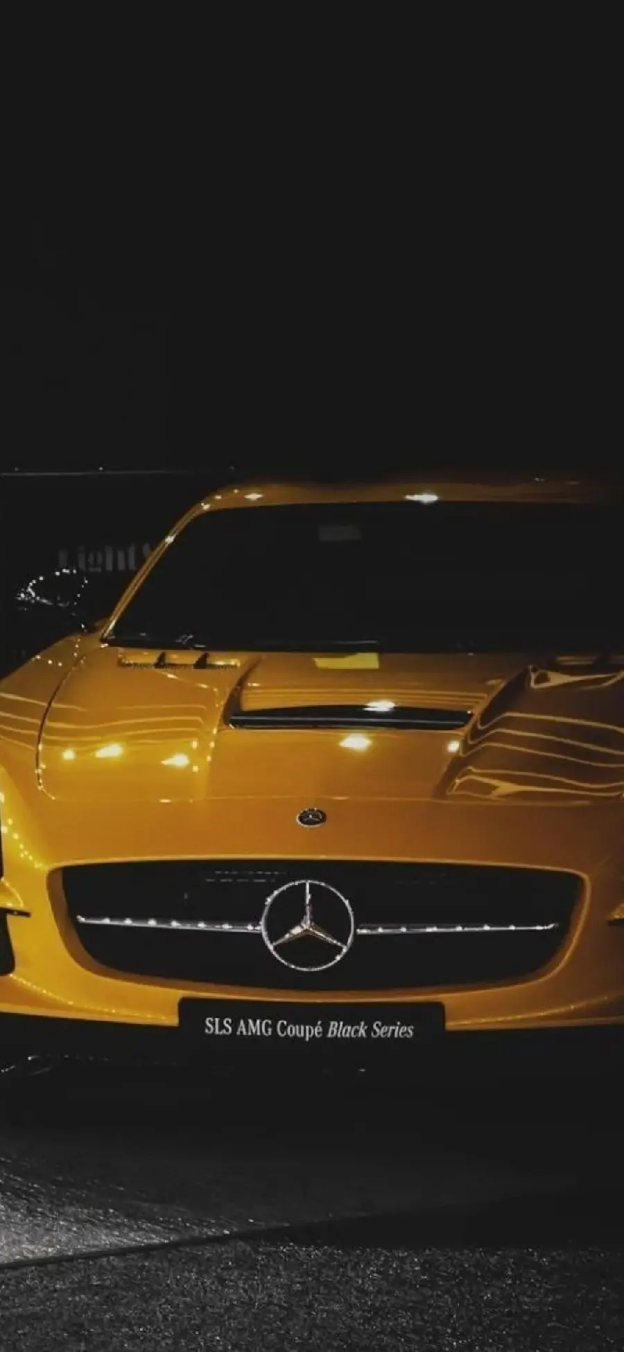 Yellow Mercedes Benz Hood Background in HD Quality