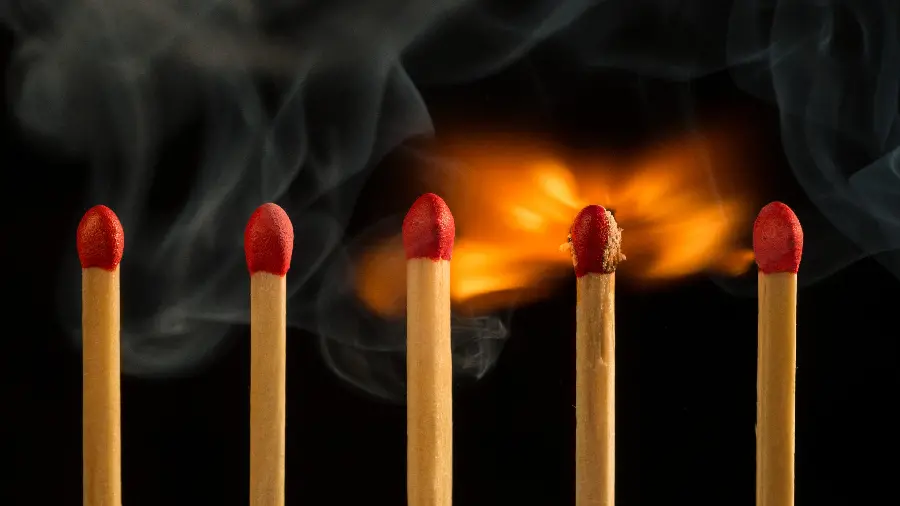 Unique Background of Burning Matches for Computer 