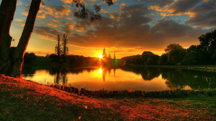 Amazing and pristine nature photo of sunset for laptop background