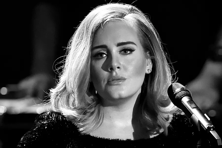 Background with a slightly sad mood of the famous and beautiful British singer Adele