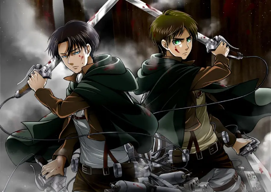 Awesome computer background photo of Captain Levi in ​​the famous anime 