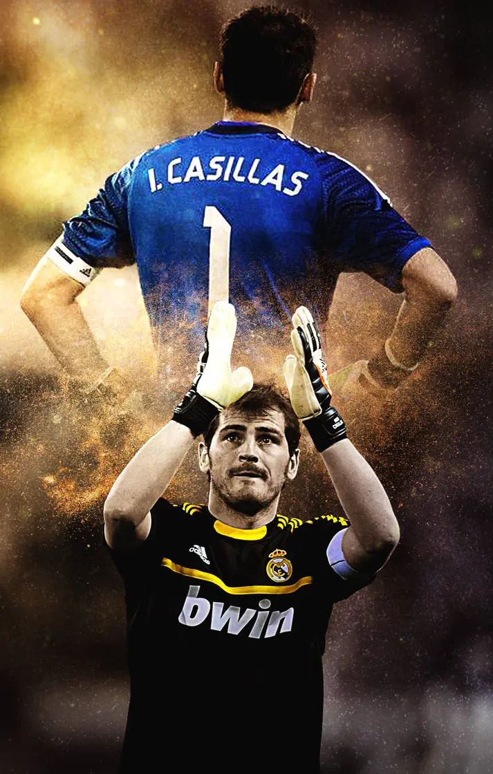 Attractive and beautiful background of Casillas shaking hands