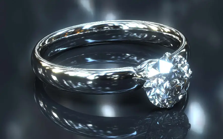 The most brilliant background image of a silver diamond ring with HD quality