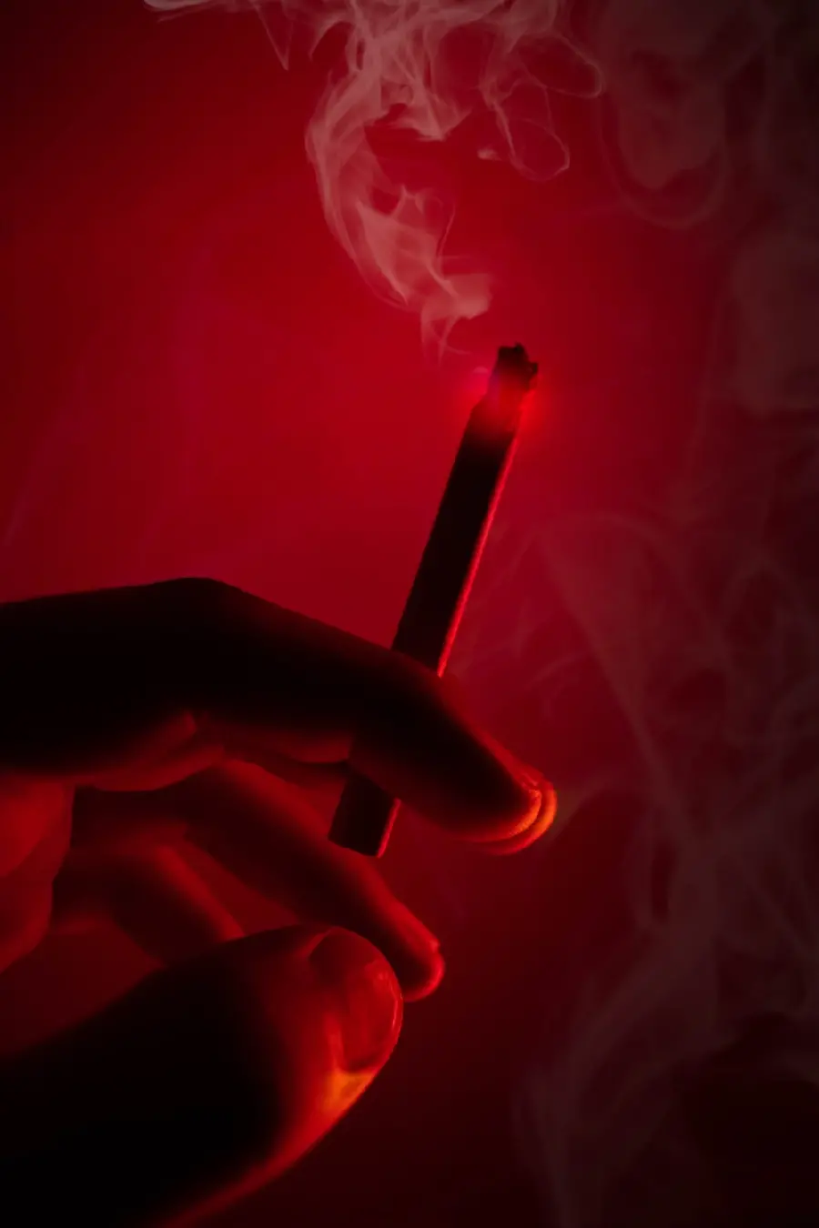 Masterpiece profile photo of smoking with a red theme 
