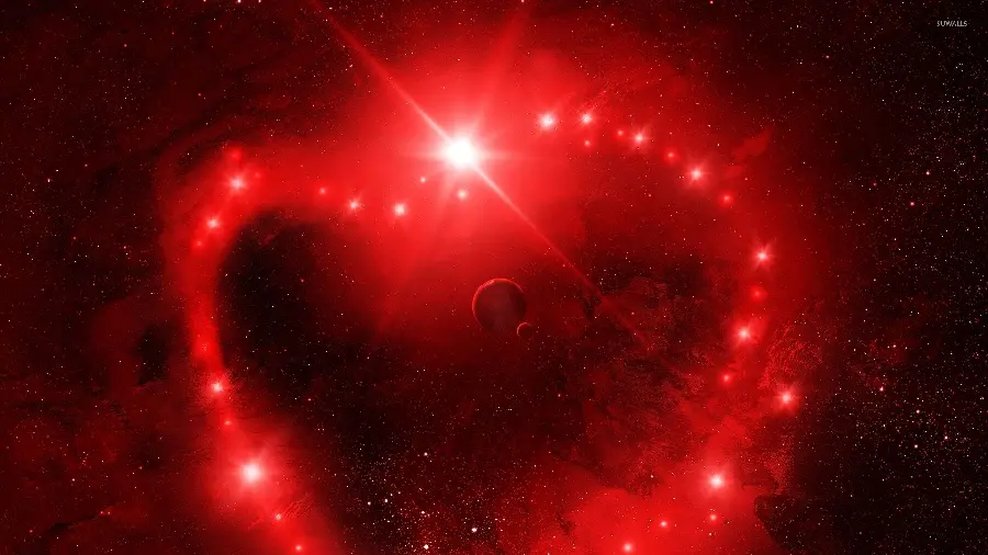 Download a bright red heart nebula stock image in HD quality for Instagram