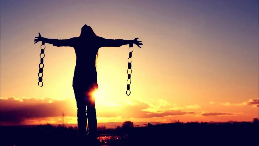 Sparkling Background of Chain Breaking by Powerful Girl