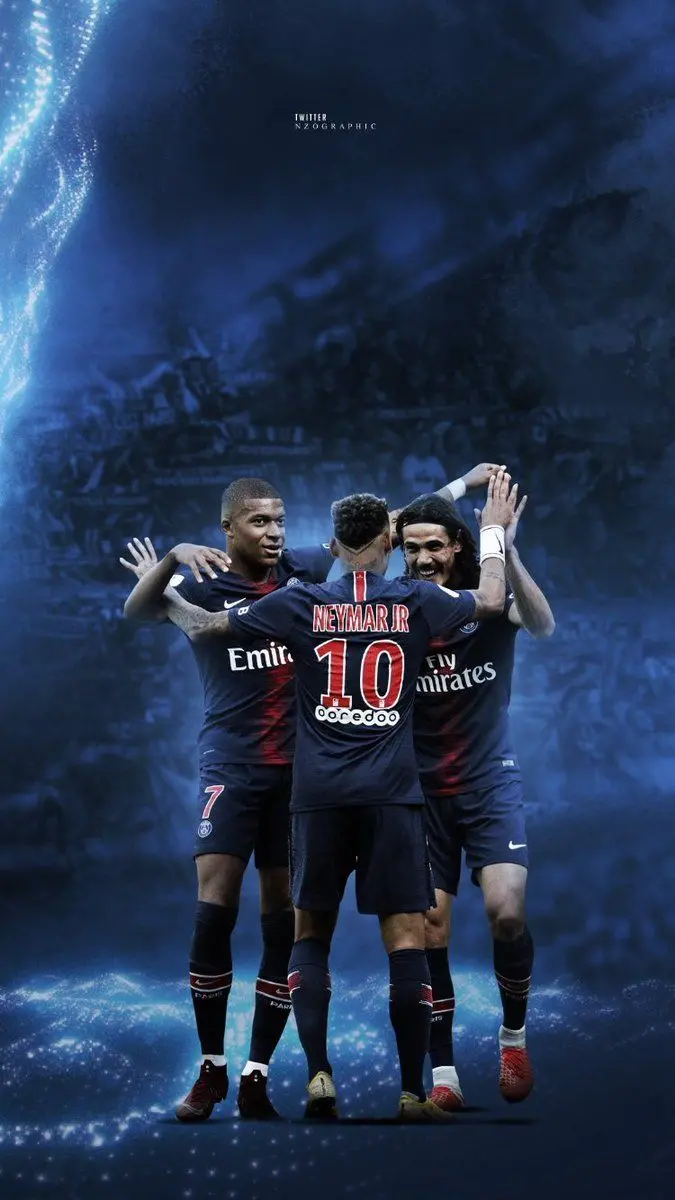 So the background of the proud team of Neymar and Mbappe and another player is suitable for the phone