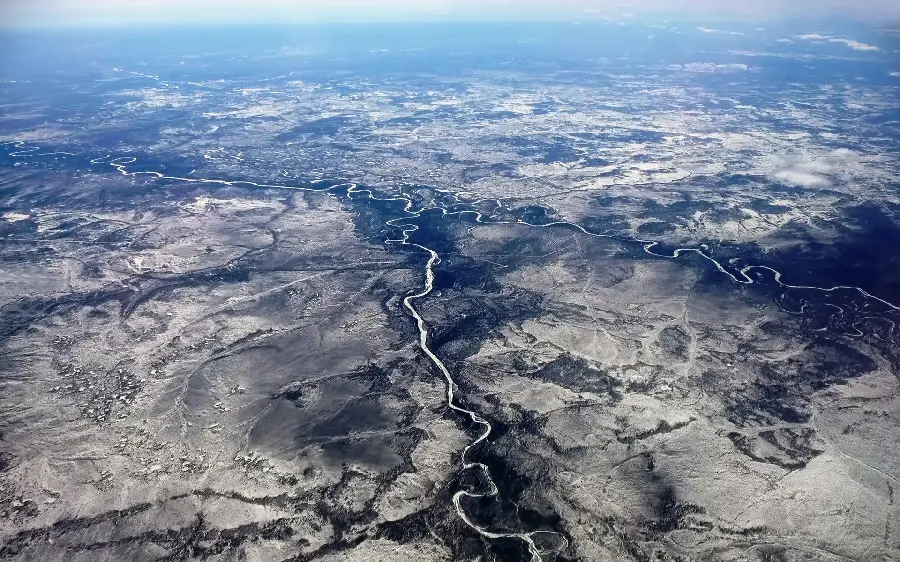 A beautiful aerial photo of Siberia, Russia, in Full HD quality