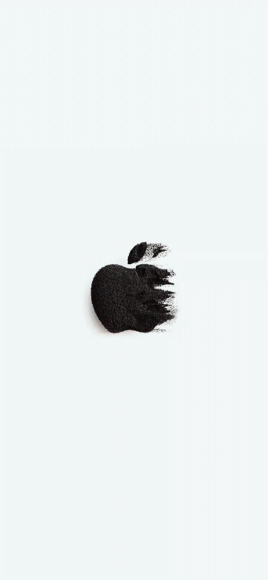 A beautiful Apple logo in a broken asphalt shape