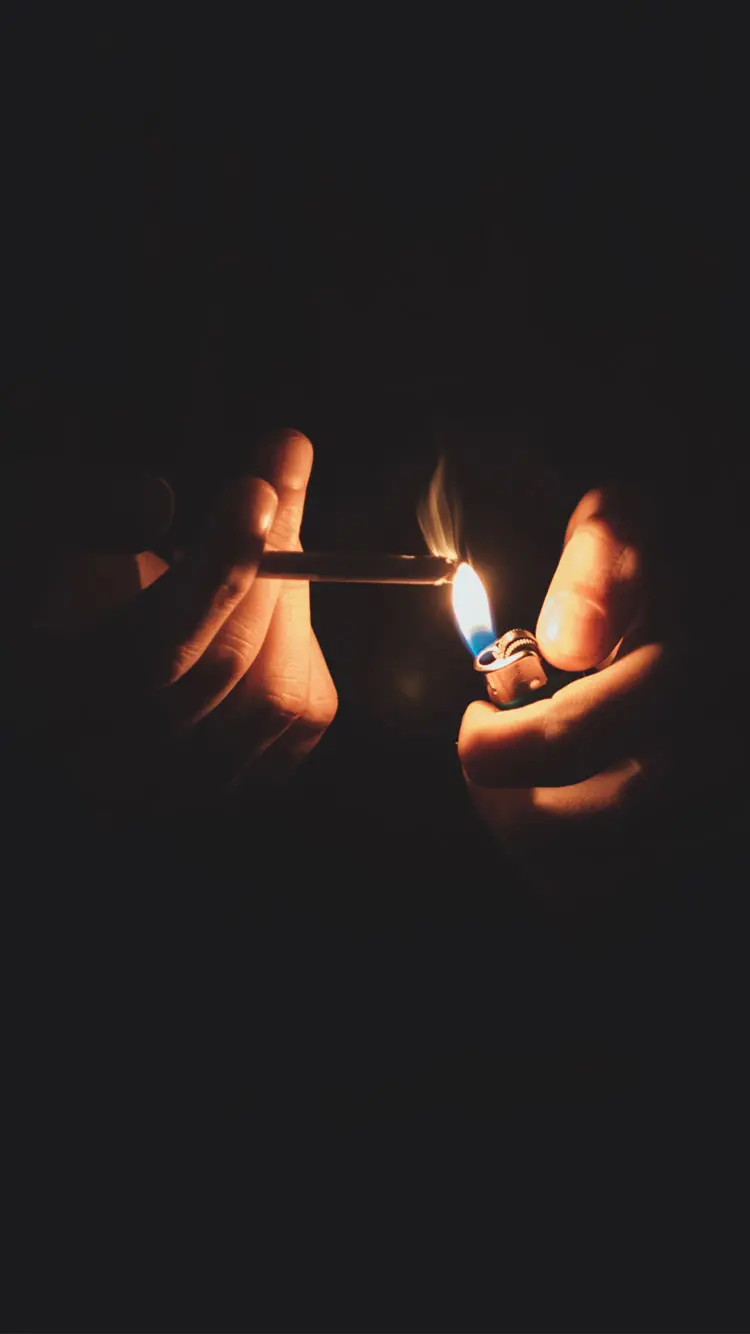 Magical wallpaper of lighting a cigarette for mobile