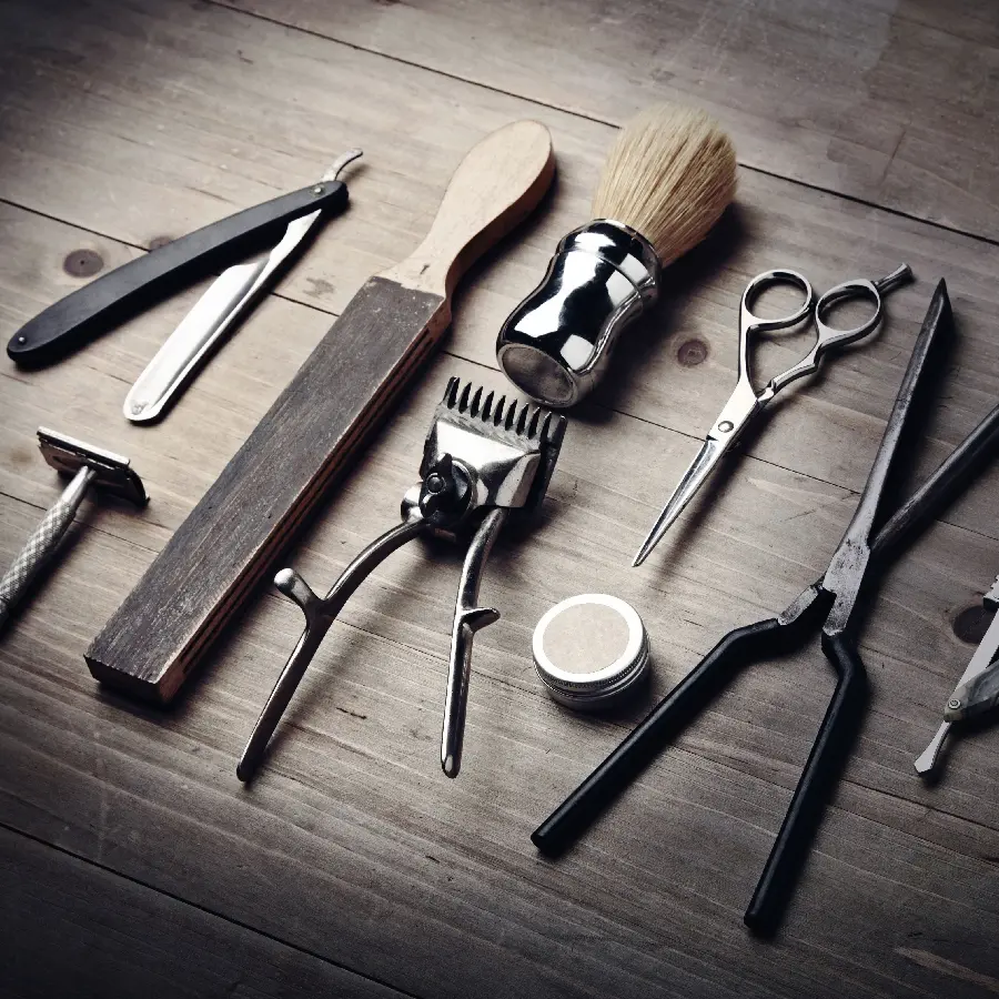 Admirable wallpaper of hairdresser tools with a special and old theme 