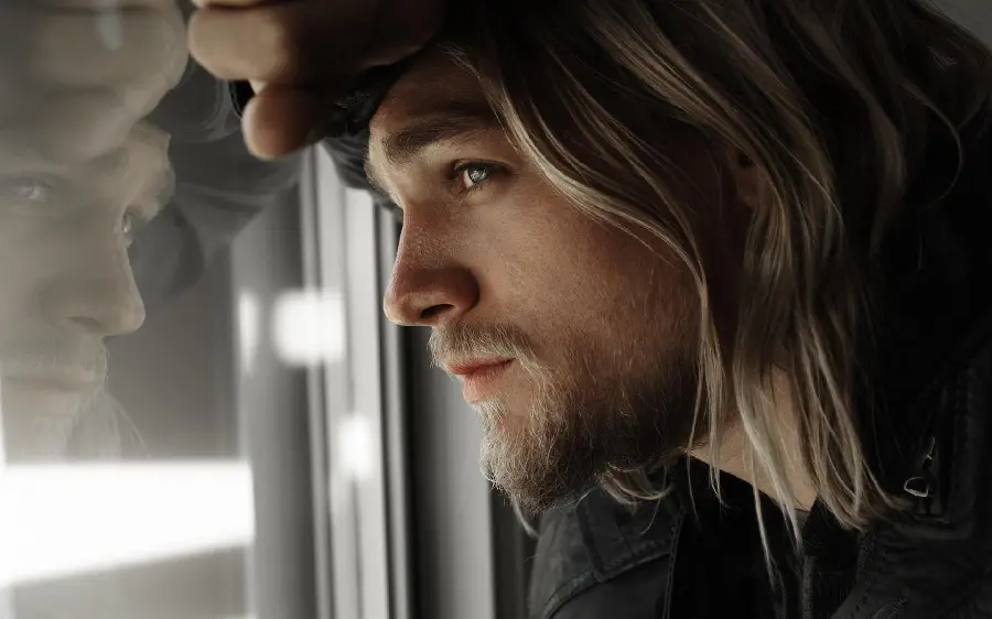 Attractive male beard model for shaving pattern