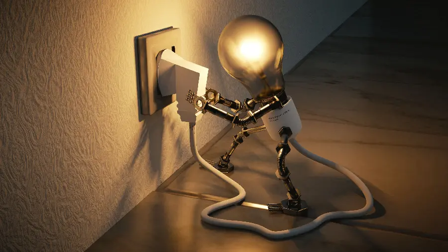 The most interesting fantasy photo of a lamp lighting itself