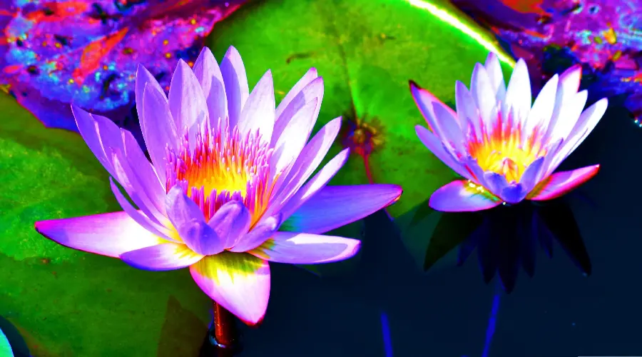 Beautiful lotus wallpaper among the leaves