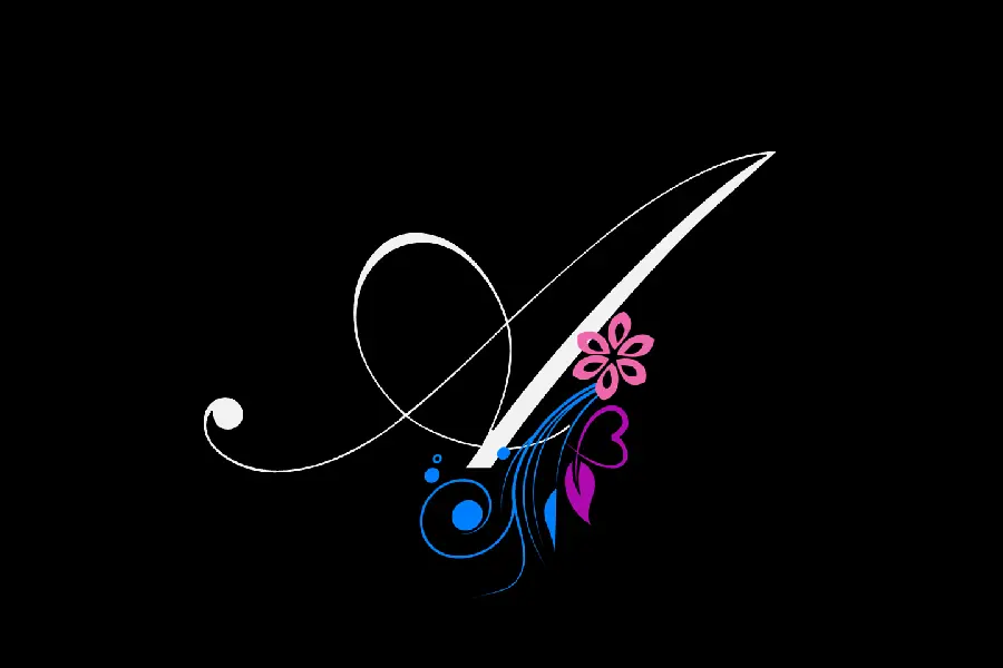 Lovely wallpaper of the letter A with delicate graphics and beautiful flowers for Windows 11