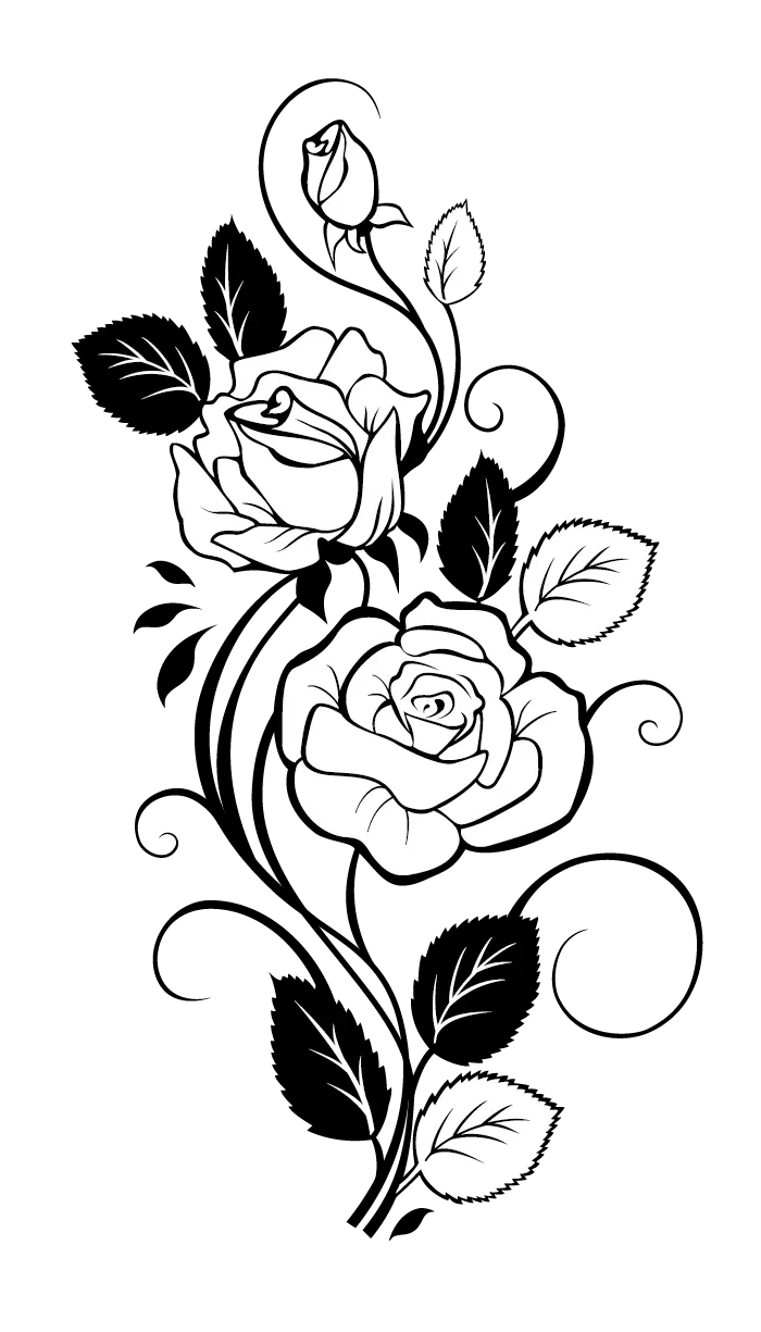 Digital painting of black flowers for the background of the condolence text 1401