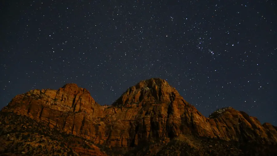 Amazing mountains wallpaper under the starry night sky