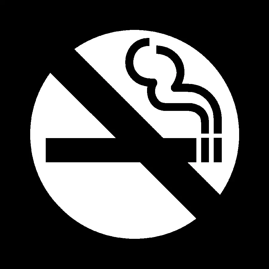 A png image of a red sign prohibiting smoking without a background