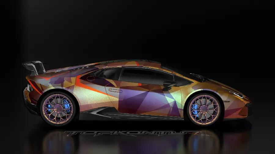 Admirable graphic wallpaper of a beautiful multi-colored Lamborghini HD